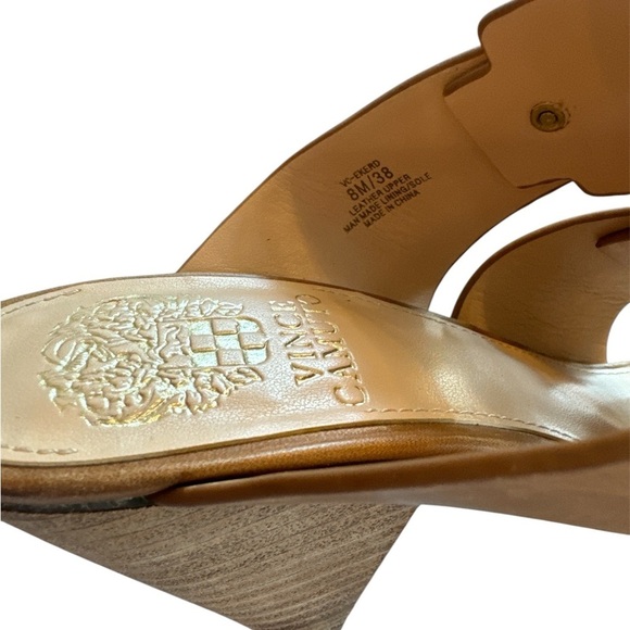 Vince Camuto Ekerd Tan Leather Ankle Strap Cone Heel Sandal Size 8 - Picture 9 of 10